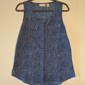 Chico's 0 Light & Dark Blue Sleeveless